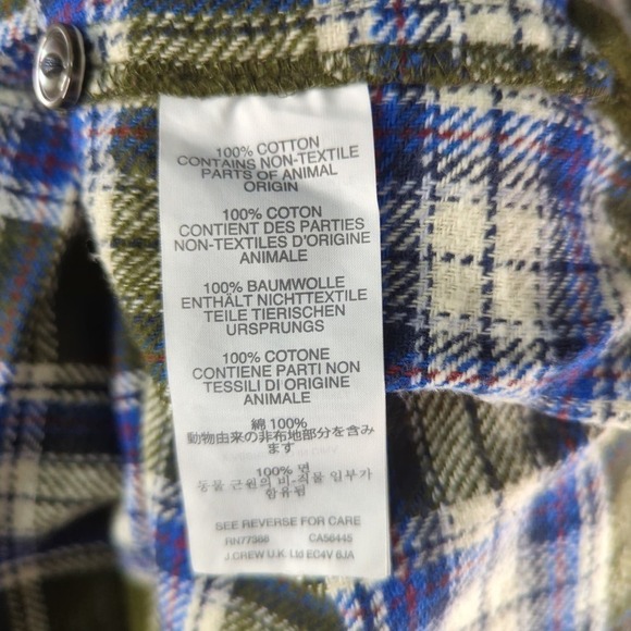 J.Crew Boy Shirt Misty Forest Plaid Shrunken Fit Cotton‎ Button Down Size 0 - Picture 6 of 8